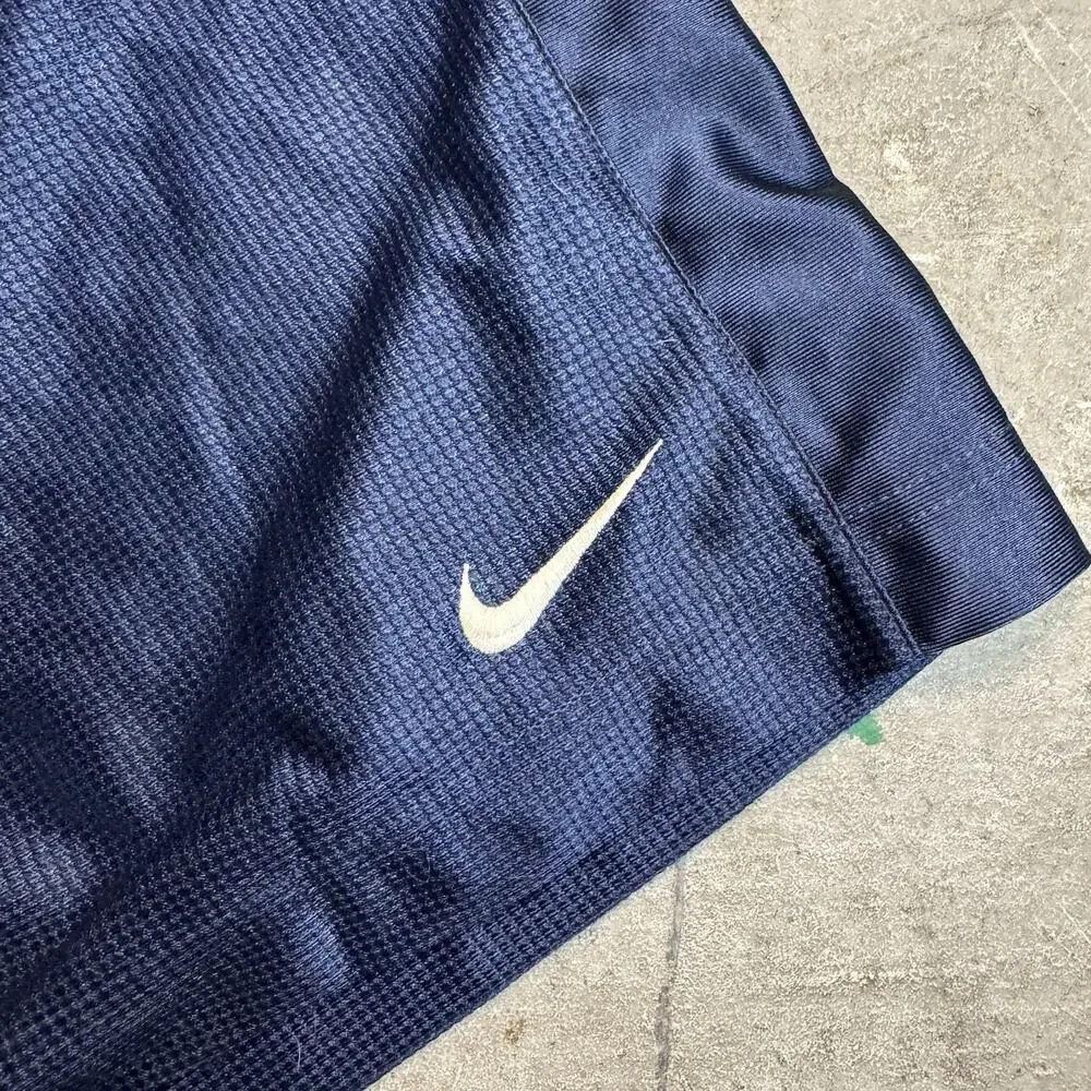 Vintage Nike Basketball Shorts Men M Blue Shiny Pockets Drawstring Thailand